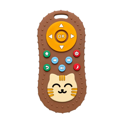 Cute Cat Silicone Baby Teething Toy Brown
