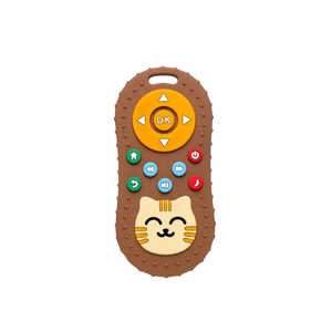 Cute Cat Silicone Baby Teething Toy Brown