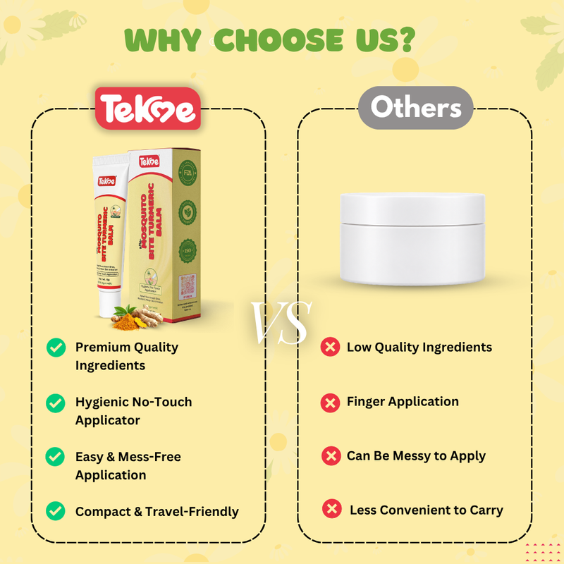 Tekme No-Touch Applicator After Mosquito Bite Turmeric Balm for Baby | Relief from Insect Bites, Itching, Rashes & Minor Skin Irritation (10g x Pack of 1)