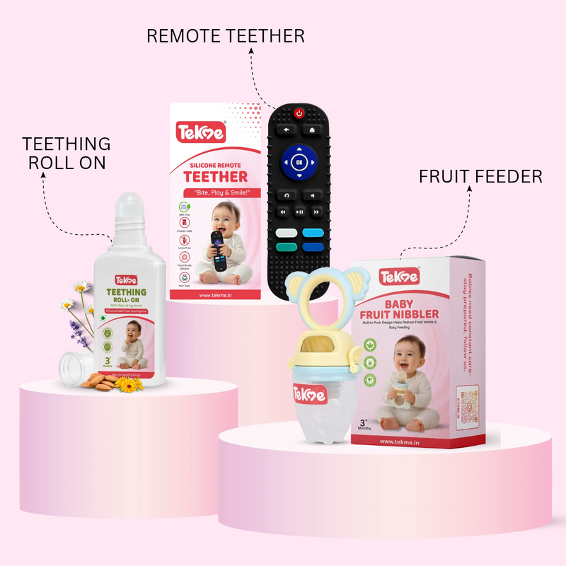 Tekme Baby Teething & Feeding Combo Kit | 3-in-1 Essentials