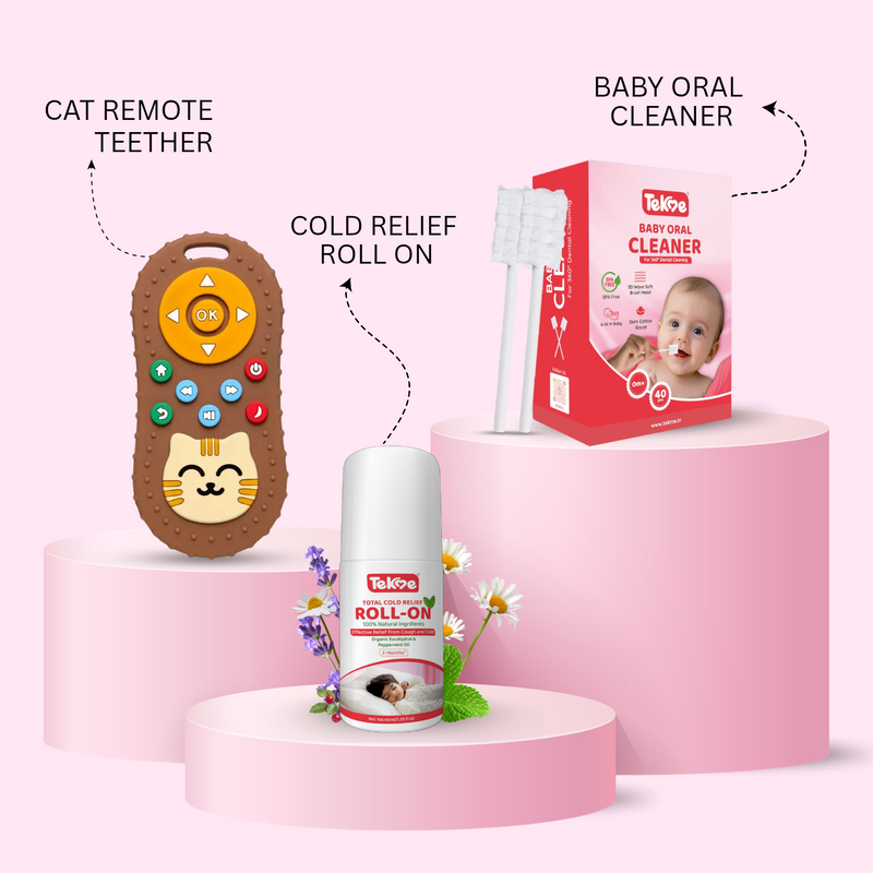 Tekme Baby Teething & Oral Care Combo Kit | 3-in-1 Essentials