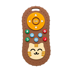 Cute Cat Silicone Baby Teething Toy Brown