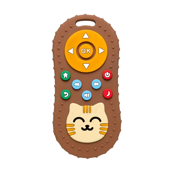Cute Cat Silicone Baby Teething Toy Brown
