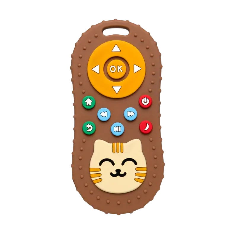 Cute Cat Silicone Baby Teething Toy Brown