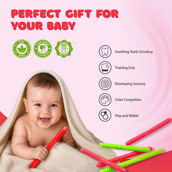 Silicone Baby Teething Tubes Set