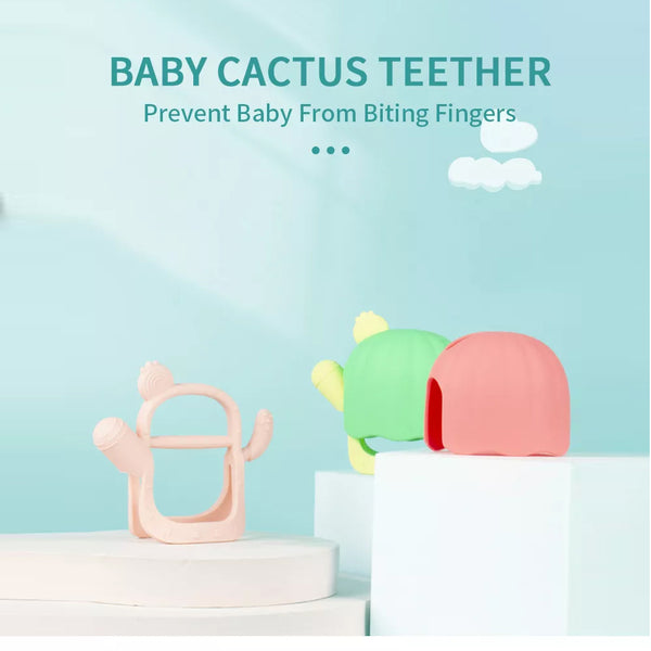 Cactus Silicone Teether Glove Baby Toy